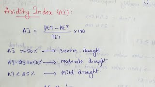 Aridity Index In Hydrology  Aridity Index In Evapotranspiration [upl. by Norehs]