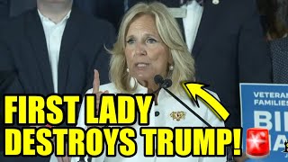 Crowd ROARS As Jill Biden DESTROYS Trump In FIERY Speech [upl. by Arias]