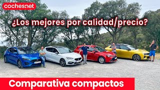 Comparativa Compactos Toyota Corolla Opel Astra Ford Focus Seat León  PruebaReview en español [upl. by Nolaj]