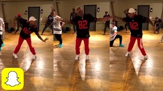 Chris Brown dancing on Snapchat  Grass Aint Greener [upl. by Eelana]