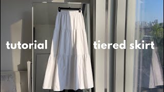 TUTORIAL  tiered skirt pattern draft amp sew [upl. by Bobker540]