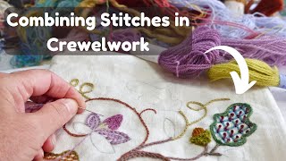 Easy Crewelwork Stitch Combinations for Beginners [upl. by Atnicaj]