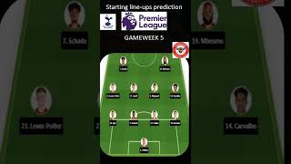 TOTTENHAM VS BRENTFORD  STARTING LINE UPS PREDICTION shorts [upl. by Yrok]