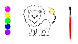 How to draw a lion Easy drawing for beginners Step by step drawing for kids and toddlers [upl. by Zitella483]