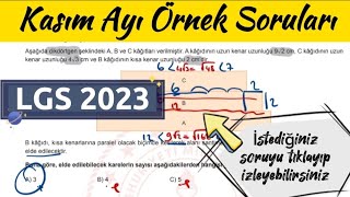 Kasım ayı örnek soruları LGS 2023  LGS Kasım Ayı Örnek Soruların Çözümleri [upl. by Cerelly]