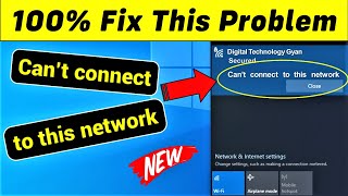 Fix quotCant Connect to This Networkquot Error On Windows 10  WiFi  Cant Connect to this Network Fix [upl. by Rakso]