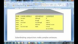 Subordinating conjuctions and complex sentences [upl. by Enilesor]