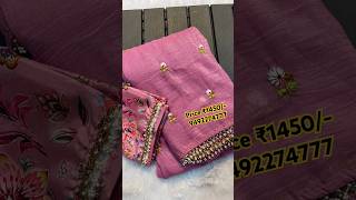 Video4054  Chiffon crush with floral embroidery buti  Price ₹1450 9492274777 [upl. by Darahs]