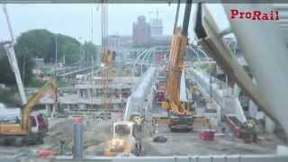 Sporen in Den Bosch time lapse vernieuwing dubbelsporige Diezebrug [upl. by Vezza]