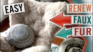 How to Deep Clean and Fix Faux Fur Chairs Pillows and Plush Toys  DIY [upl. by Hsiwhem97]