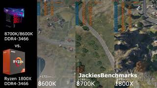 PUBG  1080p 8600K vs 8700K vs 1800X CPUBenchmark 1080 Ti OC [upl. by Deck943]