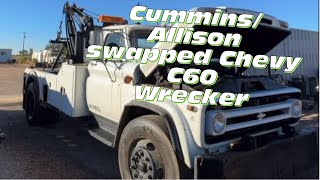 Cummins  Allison Swapped 1964 Chevy C60 Wrecker Tow Truck [upl. by Nirek]