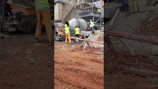 Concrete casting using batching plant and concrete pump [upl. by Buttaro]