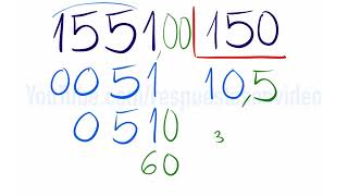 Dividir entre tres cifras NORMAL Y CON DECIMALES  1551 entre 150 [upl. by Erkan]