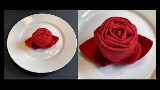 DIY How to Fold a Cloth Napkin Into a Rose Shape MadebyFate 545 [upl. by Brunhilda]