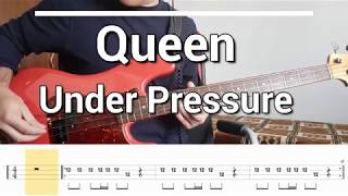 Queen  Under Pressure Bass Cover TABS [upl. by Tarrsus]