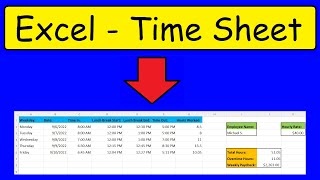 How To Make a Simple Time Sheet In Excel [upl. by Meean]