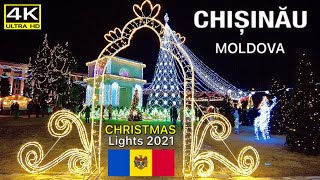 Chisinau Moldova Christmas Lights 2021 4K Ultra HD [upl. by Leuqcar]