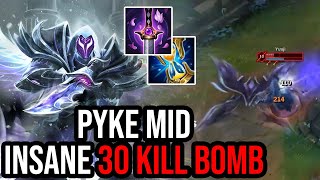 INSANE 30 KILL PYKE MID GAME IN HIGH ELO  Dantes race to challenger 2 [upl. by Adlemi]