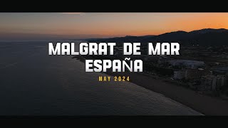 Malgrat de Mar Beach and Sea in 4K Costa Barcelona Spain [upl. by Aisyle]