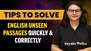 Tips to Solve English Unseen Passages Quickly and Correctly [upl. by Aljan]