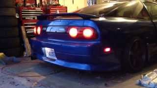 1jz exhaust with new cx racing mid pipe on the 240sx [upl. by Amsirac]