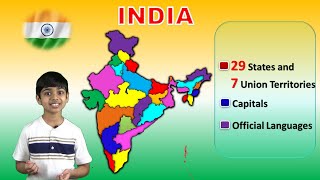 States of INDIA How to Learn  States amp Union Territories  Capitals amp Languages  Geography [upl. by Gebhardt]