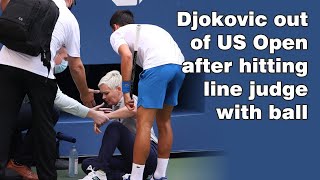 Novak Djokovic disqualified after hitting ball at line judge in US Open  Hybiz Tv [upl. by Weight514]