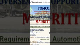 MAURITIUS ITI or DiplomaMechanic Auto Electrician PainterAuto body  Rs35000 to 60000 [upl. by Aeslehc]