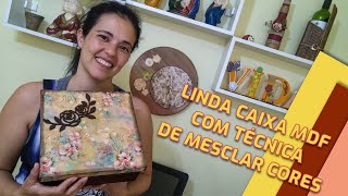 Linda caixa MDF com técnica de mesclar cores [upl. by Noiraa829]