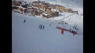 Skiing down a Val Thorens blue run Tete Ronde [upl. by Arde816]