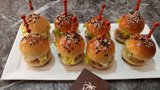 Mini hamburger par chef karima ميني هامبوركر [upl. by Ecinad]