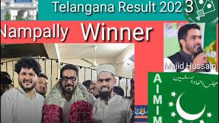 MIM Nampally Candidate MAJID HUSSAIN WON BY 1500 VOTES [upl. by Acirretahs]