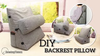 DIY Triangle Backrest Pillow  How to make a Reading Bedrest With Neck Roll Pillow sewingtimes [upl. by Enitnelav]