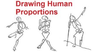 Figure Drawing Lessons 28  Drawing Human Proportions Using Stick Figures [upl. by Cerracchio]