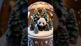 Tiny Panda Singing Inside a Snow Globe 🎅❄️  Holiday Magic [upl. by Dotti]