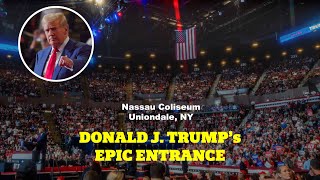 Donald Trumps Epic Entrance at Uniondale Rally  Nassau Coliseum [upl. by Naimed814]