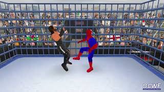 OCWF 0007  ROPELESS CAGE MATCH  Spiderman VS Bonesaw McGraw [upl. by Luht544]