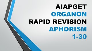 AIAPGET ORGANON RAPID REVISION APHORISM 130letscrackaiapget [upl. by Rotman]