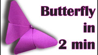 Easy Origami Butterfly In only 2 Minutes  Very easy [upl. by Arama348]