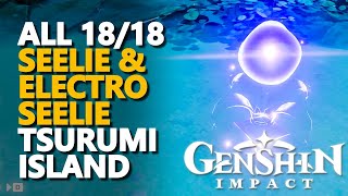 All Tsurumi Island Seelie amp Electro Seelie Genshin Impact [upl. by Kester]