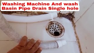 Washing Machine and wash basin pipe drain in single hole  Washing Machine Drain Pipe 2 Way [upl. by Seira738]