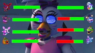 SFM FNaF Security Breach vs Disney Animatronics WITH Healthbars [upl. by Dj102]