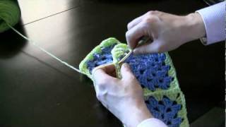 How To Attach Granny Squares  Method 1 Part 2 of 2 [upl. by Eatnoed]