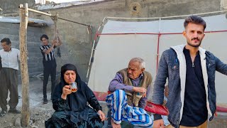 Nomadic lifeRoham builds a shed with his grandfather and family [upl. by Enoob208]