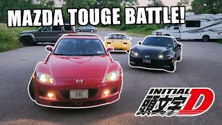 RX8 VS Miatas Touge Battle [upl. by Nitza261]