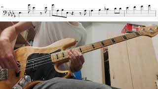 Trick of the Tail  Genesis Bass cover with transcription [upl. by Ayna23]