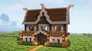 Minecraft How to Build a Medieval House Minecraft Tutorial [upl. by Ellinnet]