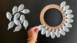 Beautiful Wall Hanging Craft Using Plastic Spoons  Paper Craft For Home Decoration  DIY Wall Decor [upl. by Semyaj]