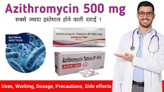 Azithromycin 500 mg tablet uses in hindi  Azithral 500 mg tablet side effects price  Azee 500 mg [upl. by Mufi119]